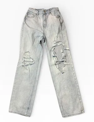 PacSun 90s Boyfriend Jeans Light Wash Distressed Denim Size 27 Ripped Grunge Y2K thumbnail 1