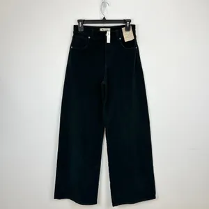 Madewell Superwide Leg Pants Corduroy Black High Rise Stretch Cotton US 25 NWT thumbnail 7