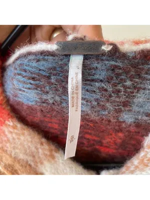 $198 Free People Ainsley Poncho hooded sweater S thumbnail 9