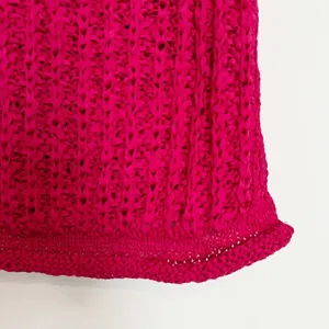 Moth Ribbon Crochet‎ Top Medium Petite Pink Sleeveless High Neck Fairy Cottage thumbnail 5