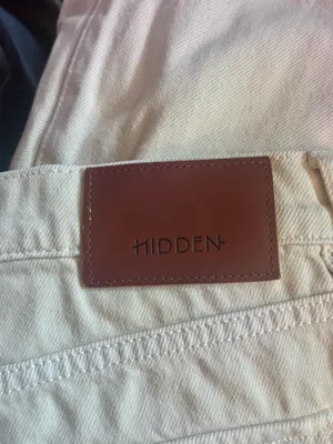 Hidden Jeans Size 27 Women’s Straight Mid Rise Carpenter Cream Denim EUC thumbnail 7