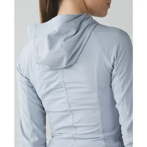 Lululemon Sz 10 In Flux Jacket Dance Studio Reversible Hooded Silver Fox Stretch thumbnail 2