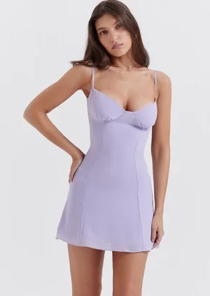 house of CB - CHRISTIANA Lavender Mini Dress thumbnail 4