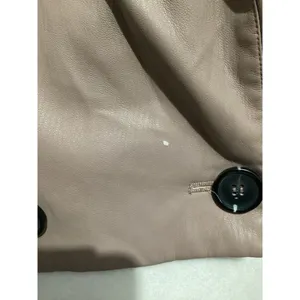 Maeve Tan Cropped Faux Leather Vegan Button Front Blazer Size 2 thumbnail 4