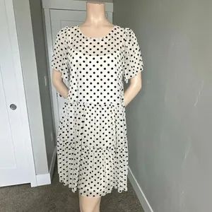 Altar’d State (Sz S) Dress Baby Doll SHEER Black Polka Dot thumbnail 7