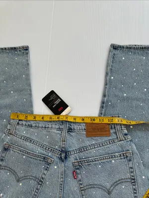 Levi's NWT Baggy Dad Barrel Jeans with Crystal Embellishment Dazzle Me, 25 x 32 thumbnail 7