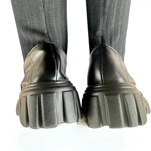 Cuccoo EU 40 Black Knee High Sock Boots Chunky Platform Lug Sole Y2K thumbnail 8