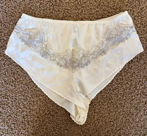 Luxurious Cream and Gray‎ Lace Women's Pajama Shorts thumbnail 1