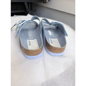Birkenstock Arizona Baby Blue Patent Two Strap Sandals NWT EU 36 US 5 thumbnail 4