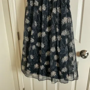 Joie Thelen Baltic Print Smocked Mini Dress Navy Blue Floral Sleeveless XL thumbnail 6