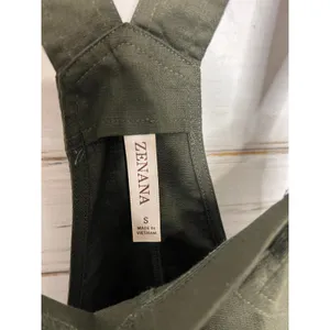 Zenana Army Green Shorts Knotted Overalls Romper Size Small thumbnail 7