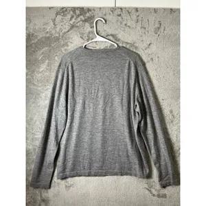 Neiman Marcus 100% Cashmere Sweater Gray‎ Crewneck Lightweight Knit Top Large thumbnail 3