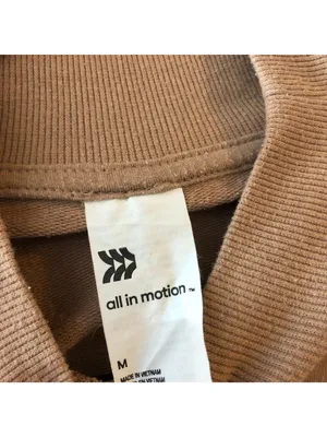 All In Motion Womens Brown Mock Neck Pullover Sweatshirt M Cotton Blend thumbnail 3