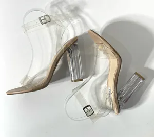 Steve Madden Camille Lucite Clear Block Heel Dress Sandals Size 8 thumbnail 11