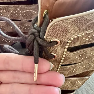 Coach Paisley Cowboy Boots Western Lace Up Studs Monogram Logo Cage Women 10B thumbnail 11