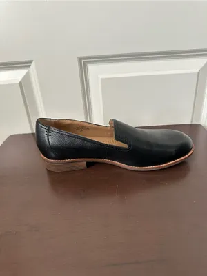 Earth Black Leather Edna Loafer Size 9.5 Wide thumbnail 6