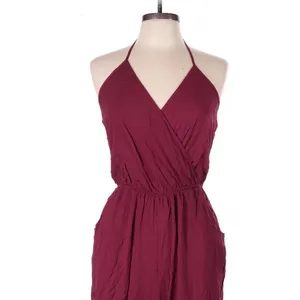 Lulus Learning to Fly Burgundy Halter Jumpsuit Large Boho Festival thumbnail 2