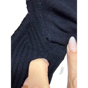 Tory Burch Black Knit Sweater‎ Textured Metallic Front Panel XS thumbnail 6