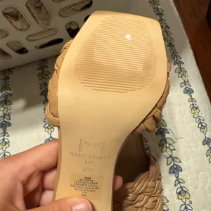 Marc Fisher Tan Braided Slide Sandals thumbnail 3