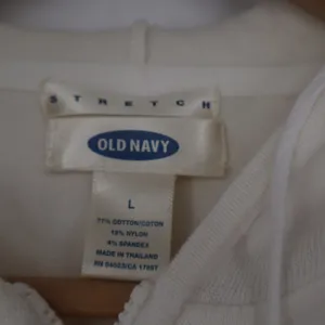Old Navy Womens White Cotton Blend Full Zip Knit Hoodie Size L 10608 thumbnail 2