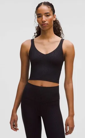 Lululemon Align Tank Top Black Tonal Logo Script Print Size 6‎ thumbnail 1
