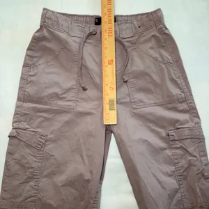 Hollister Adjustable Rise Baggy Cargo Pants Mauve Purple XS L Wide Leg Utility thumbnail 6