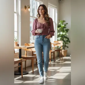 ALTAR’D STATE Dusty Rose Smocked Blouse thumbnail 8