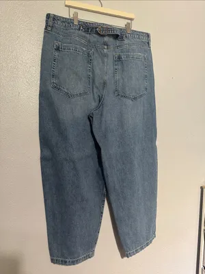 Wild Fable Baggy Skater Jeans Cinch Back Barrel Leg Denim Light Wash Size 16R thumbnail 4