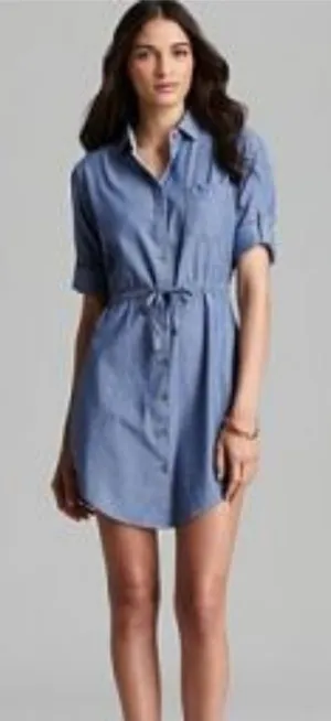 Jachs‎ Girlfriend Eda Chambray Shirt Dress Sz Small thumbnail 1