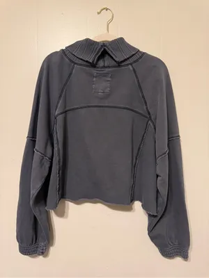 aerie Charcoal Cropped Mock Neck Sweater thumbnail 7