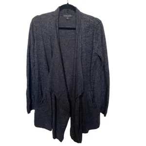 Barefoot Dreams Gray‎ / Black Cardigan Small/ Medium thumbnail 3