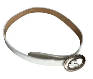Justin Boots White Leather Belt thumbnail 1