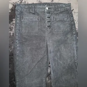 American Eagle Stretch Corduroy Super High-Waisted Flare Pant in Night Time Navy thumbnail 8
