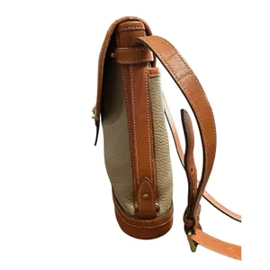 Dooney & Bourke Vintage Leather Shoulder Taupe Tan Cavalry Spectator Crossbody thumbnail 6