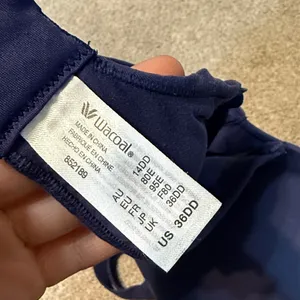 Wacoal Skipper Blue How Perfect Wire Free Lightly Lined Bra Size 36 DD thumbnail 3
