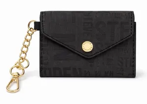 Steve Madden Card Holder Mini Wallet Keychain Black Logo(B124) thumbnail 1
