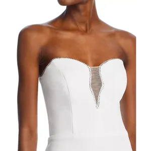 AQUA Rhinestone Embellished Strapless Crepe Midi Dress‎ Size 8 thumbnail 5