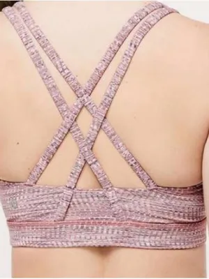 lululemon athletica Pink Mauve Patterned Strappy Sports Bra thumbnail 1