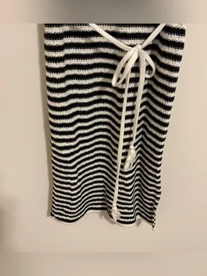 Nine West Black and White Striped Knit Dress size Medium thumbnail 3