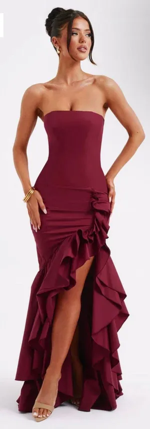 Burgundy Baby boo Dress thumbnail 1
