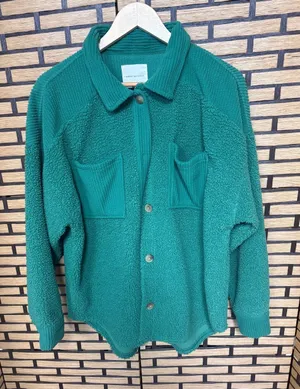 American eagle green Sherpa Shacket size medium thumbnail 1