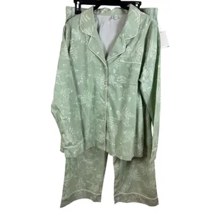 NWT Nordstrom Pajama Set Women‎ Medium Large Floral 100% Cotton Button Front thumbnail 2