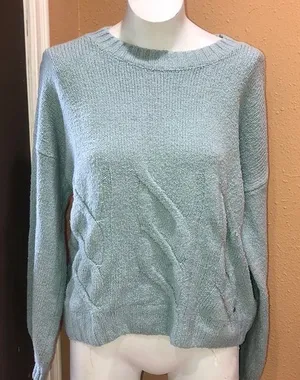 Hollister light blue pullover knit sweater thumbnail 1