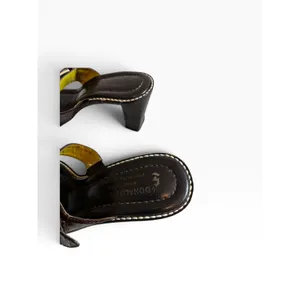 Donald J Pliner Vic Sandals 8M Brown Croc Embossed Leather Block Heel Italy thumbnail 3