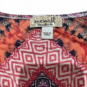OneWorld Geometric Embellished Short Sleeve Top thumbnail 5