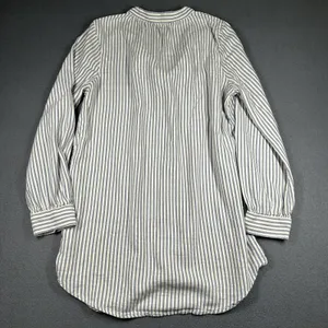 Aerie Tunic Blouse Womens Large Blue White Stripe Ruffle V Neck 3/4 Sleeve thumbnail 11
