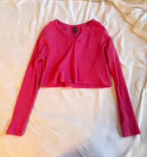 Target pink long sleeve crop top thumbnail 2