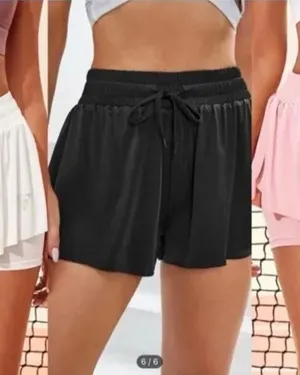 Gray Athletic Skort Women’s Small Elastic Waist Drawstring Active Tennis Shorts thumbnail 1