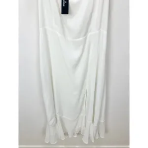 Lulus Summer Invite White Tie-Strap Tiered Midi Dress Wedding Bridal XL NWT thumbnail 8