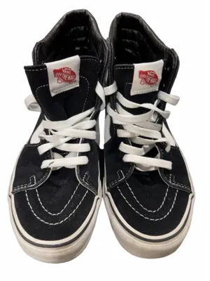 VANS Sk8-Hi High Top Sneakers Womens 8 Black White Skate Streetwear thumbnail 3